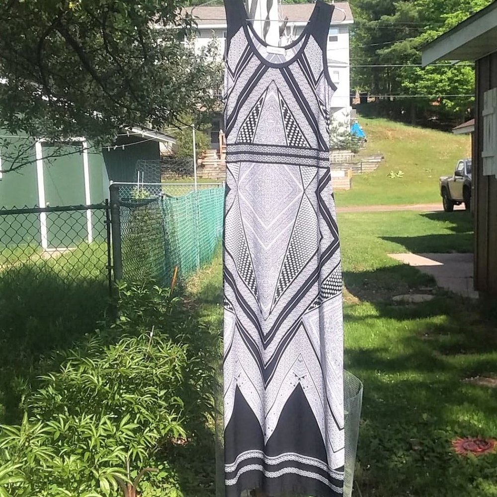 Calvin Klein Black White Abstract Sundress Size 2